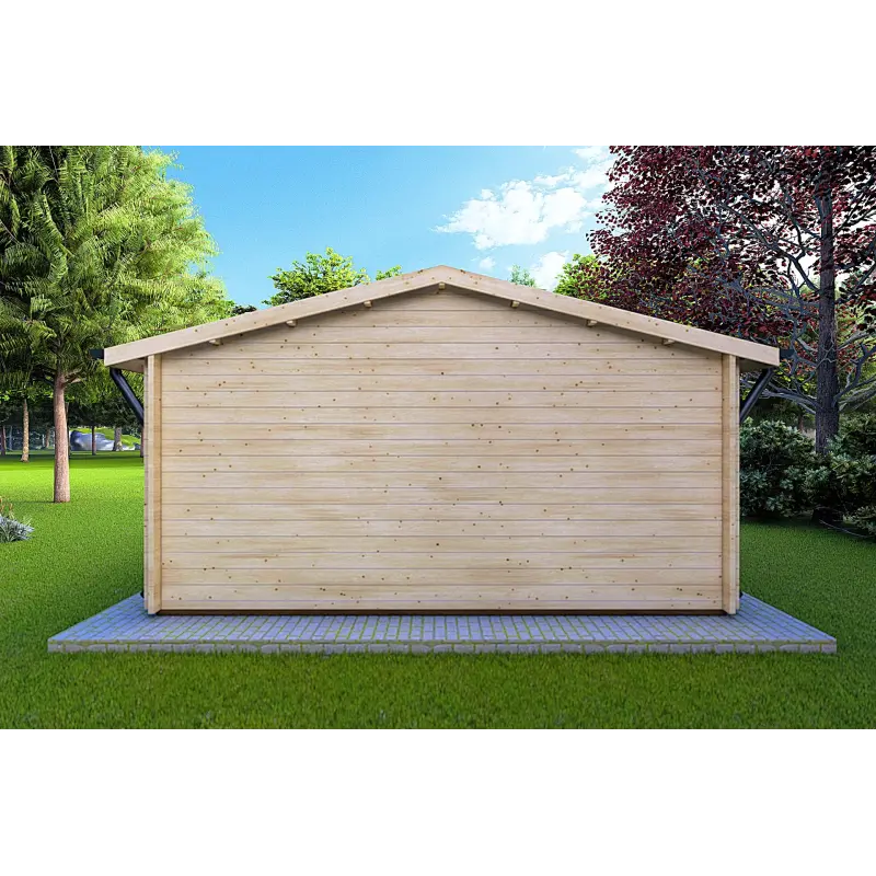 Moderne Gartenhaus MATILDE 5x6, 44mm, Rückansicht