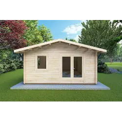 Moderne Gartenhaus MATILDE 5x6, 44mm, Frontansicht