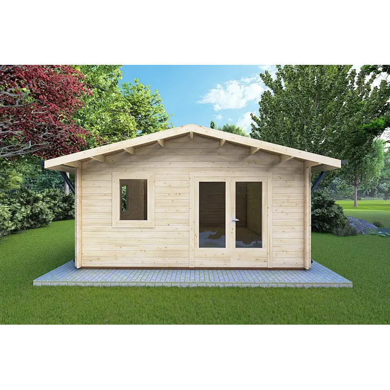 Moderne Gartenhaus MATILDE 5x6, 44mm, Frontansicht