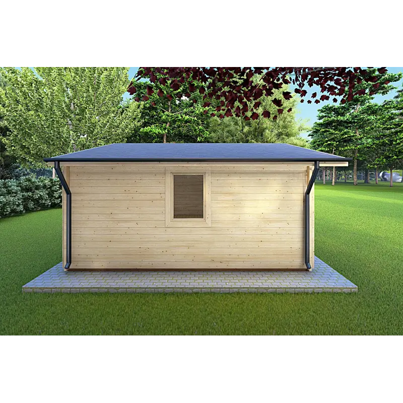 Moderne Gartenhaus MATILDE 5x6, 44mm, linke Seite