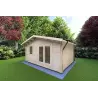 Moderne Gartenhaus EMILY 44mm, Frontansicht rechte Seite