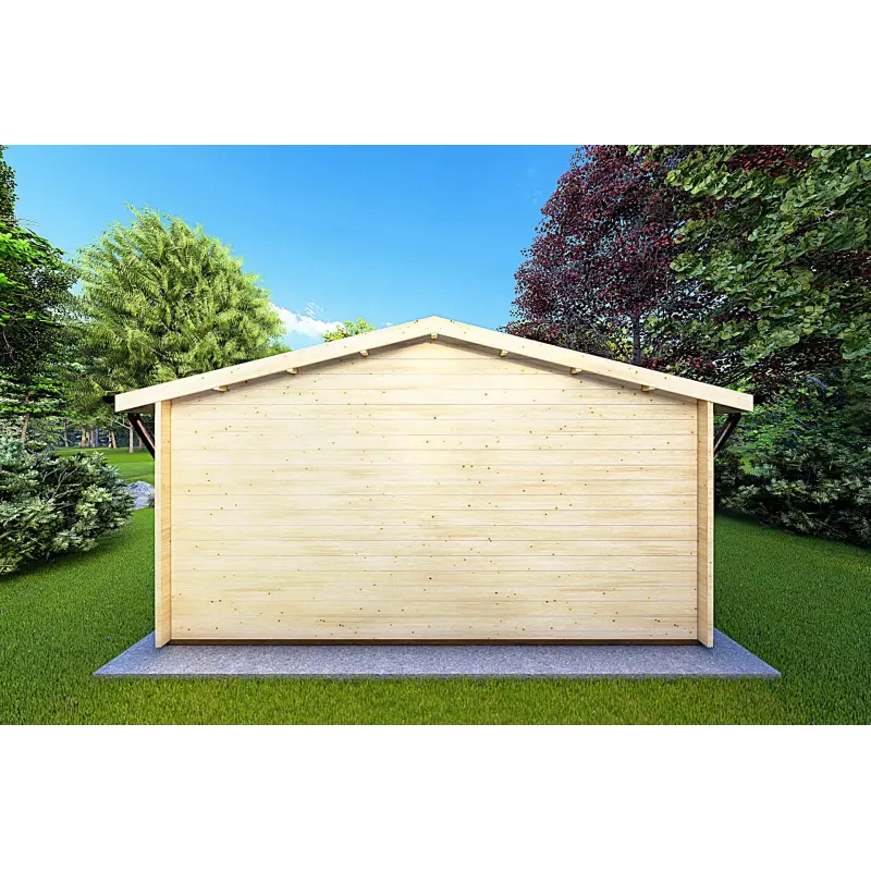 Moderne Gartenhaus EMILY 44mm, Rückansicht