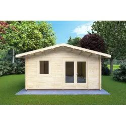 Moderne Gartenhaus EMILY 44mm, Frontansicht