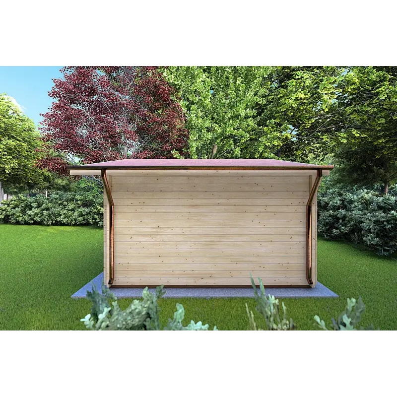 Moderne Gartenhaus EMILY 44mm, rechte Seite