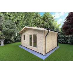 Gartenhaus Holz EMILY 6x4, 44mm, Frontansicht rechte Seite