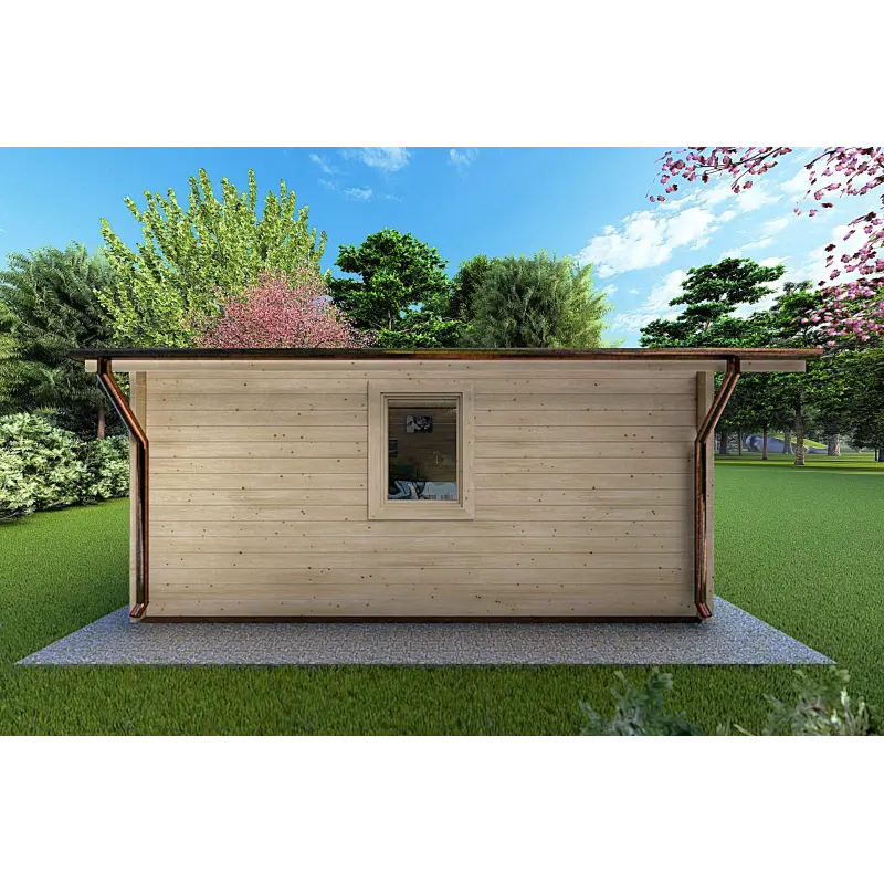Blockbohlenhaus MATILDE 6x6, 44mm, linke Seite