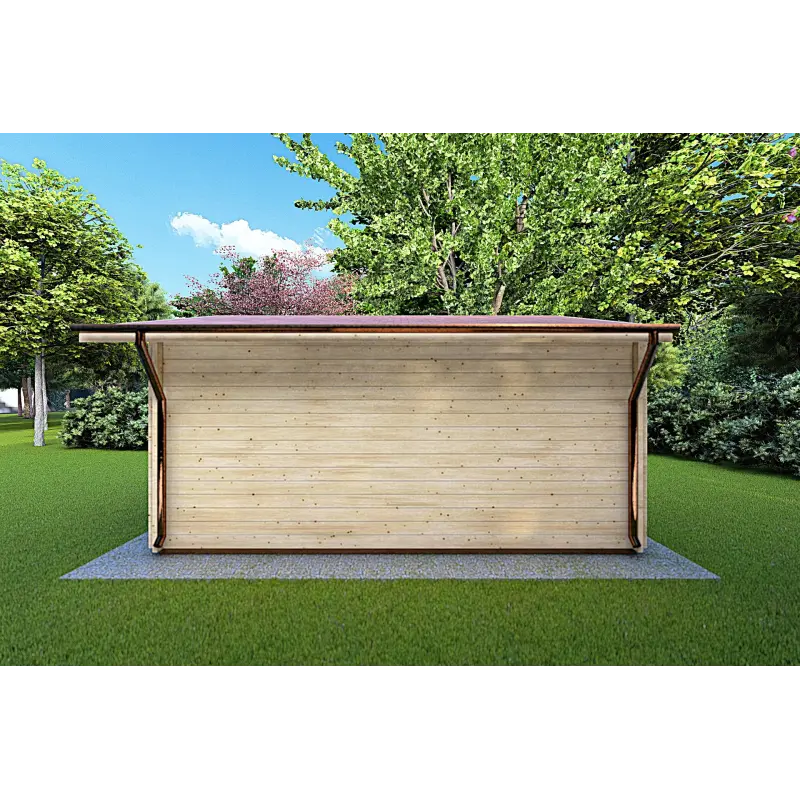 Blockbohlenhaus MATILDE 6x6, 44mm, rechte Seite