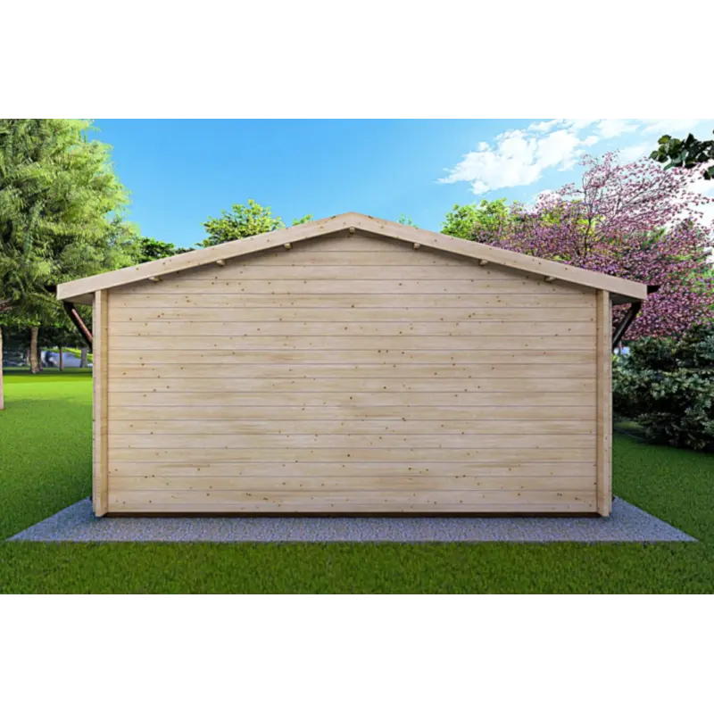 Blockbohlenhaus MATILDE 6x6, 44mm, Rückansicht