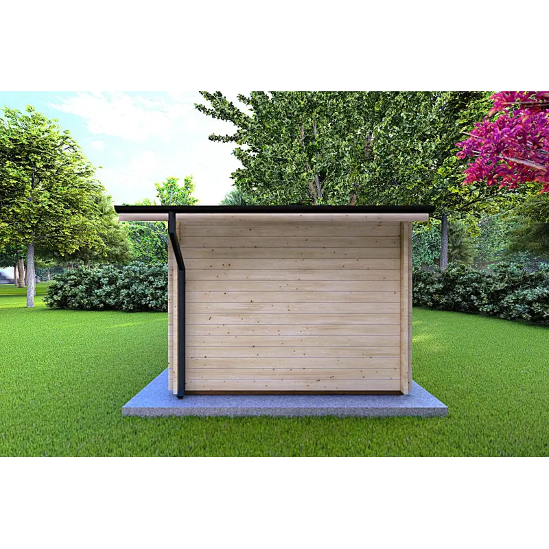 Moderne Gartenhaus EMILY 6x3, 44mm, rechte Seite