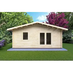 Moderne Gartenhaus EMILY 6x3, 44mm, Frontansicht