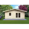 Moderne Gartenhaus EMILY 6x3, 44mm, Frontansicht
