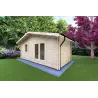 Moderne Gartenhaus EMILY 6x3, 44mm, Frontansicht rechte Seite
