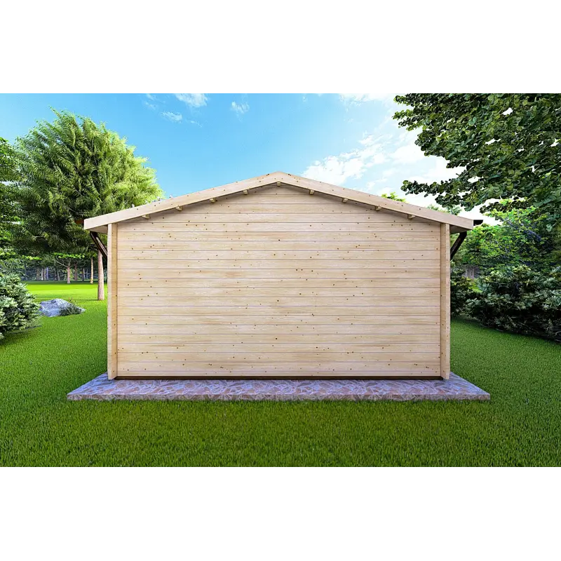 Gartenhaus Holz EMILY 5x6, 44mm, Rückansicht