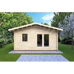 Gartenhaus Holz EMILY 5x6, 44mm, Frontansicht