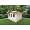 Gartenhaus Holz CHIARA 5x5, 44mm, Frontansicht rechte Seite