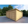 Doppel-Holzgarage mit Pultdach 6x6, 44mm, Frontansicht rechte Seite