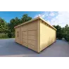Garage aus Holz mit separatem Abstellraum 6x5.4, 44mm, Frontansicht rechte Seite