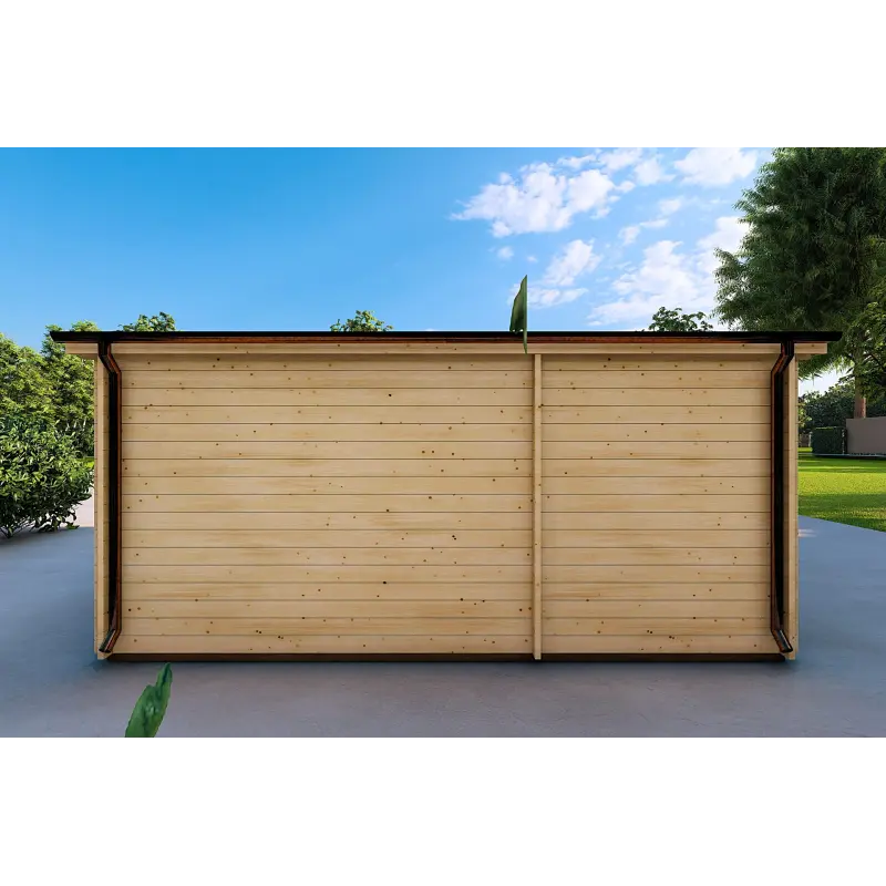 Garage aus Holz mit separatem Abstellraum 6x5.4, 44mm, rechte Seite