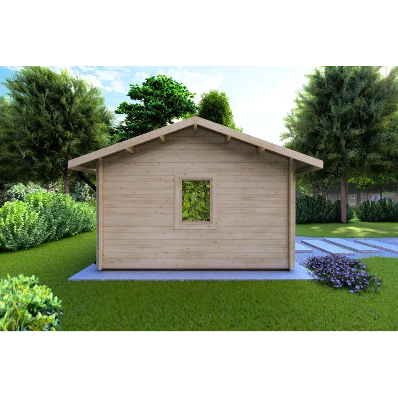 Moderne Gartenhaus für den Pool CLARA 5.2x4.2, 44mm, linke Seite
