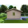Moderne Gartenhaus für den Pool CLARA 5.2x4.2, 44mm, linke Seite
