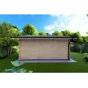 Moderne Gartenhaus für den Pool CLARA 5.2x4.2, 44mm, Rückansicht