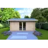 Moderne Gartenhaus für den Pool CLARA 5.2x4.2, 44mm, Frontansicht