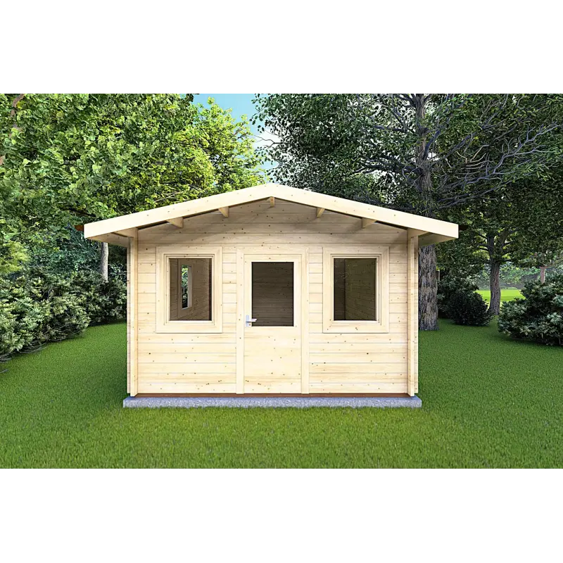 Gartenhaus Holz CHIARA 4x4, 44mm, Frontansicht