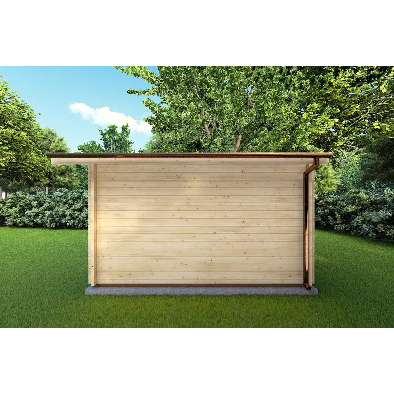 Gartenhaus Holz CHIARA 4x4, 44mm, rechte Seite
