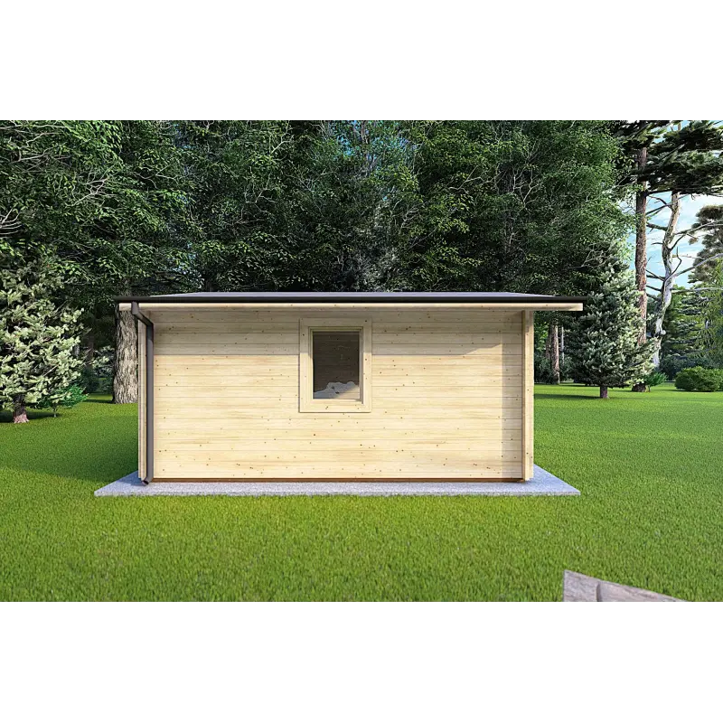 Moderne Gartenhaus CHIARA 4x5, 44mm, linke Seite