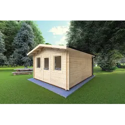 Moderne Gartenhaus CHIARA 4x5, 44mm, Frontansicht rechte Seite