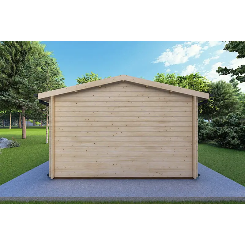 Gartenhaus Holz CHIARA 4x6, 44mm, Rückansicht