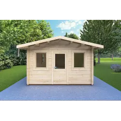 Gartenhaus Holz CHIARA 4x6, 44mm, Frontansicht