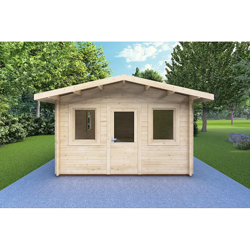 Gartenhaus Holz CHIARA 4x6, 44mm, Frontansicht