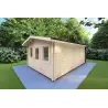 Gartenhaus Holz CHIARA 4x6, 44mm, Frontansicht rechte Seite