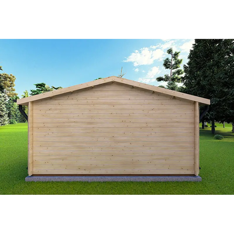 Moderne Gartenhaus CHIARA 5x3, 44mm, Rückansicht