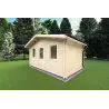 Moderne Gartenhaus CHIARA 5x3, 44mm, Frontansicht rechte Seite