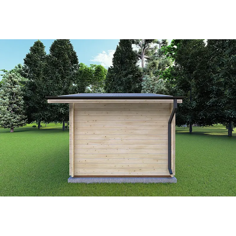 Moderne Gartenhaus CHIARA 5x3, 44mm, rechte Seite