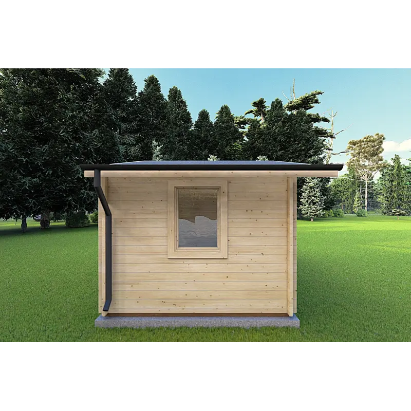 Moderne Gartenhaus CHIARA 5x3, 44mm, linke Seite