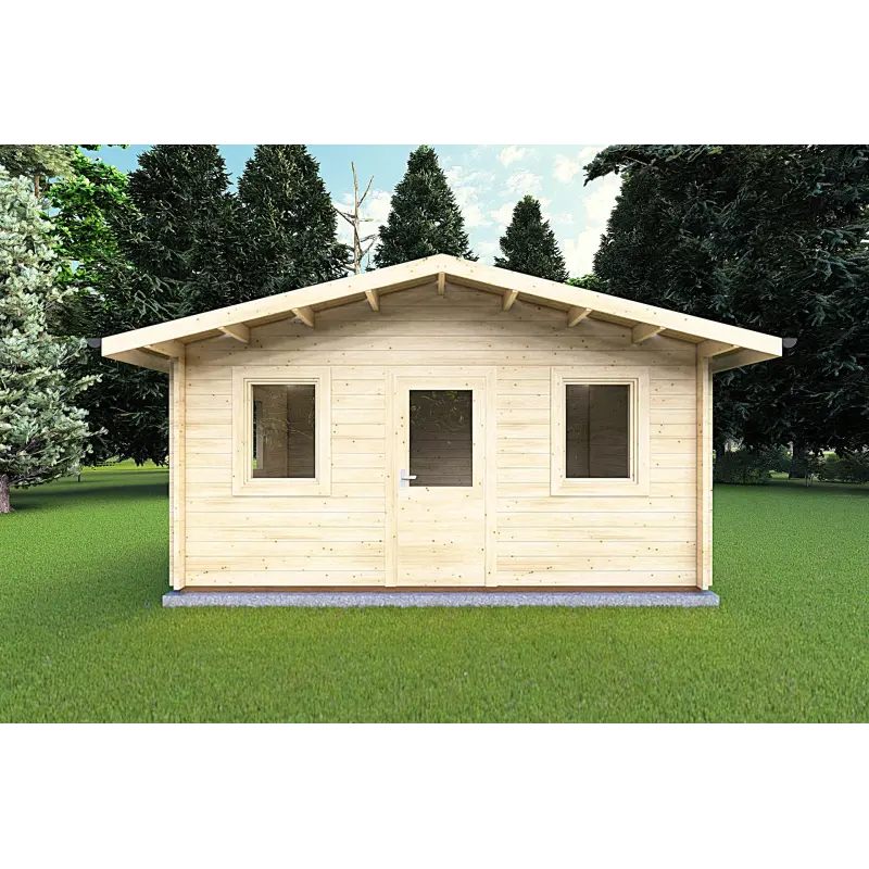 Moderne Gartenhaus CHIARA 5x3, 44mm, Frontansicht
