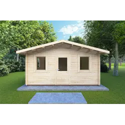Moderne Gartenhaus CHIARA 5x4, 44mm, Frontansicht