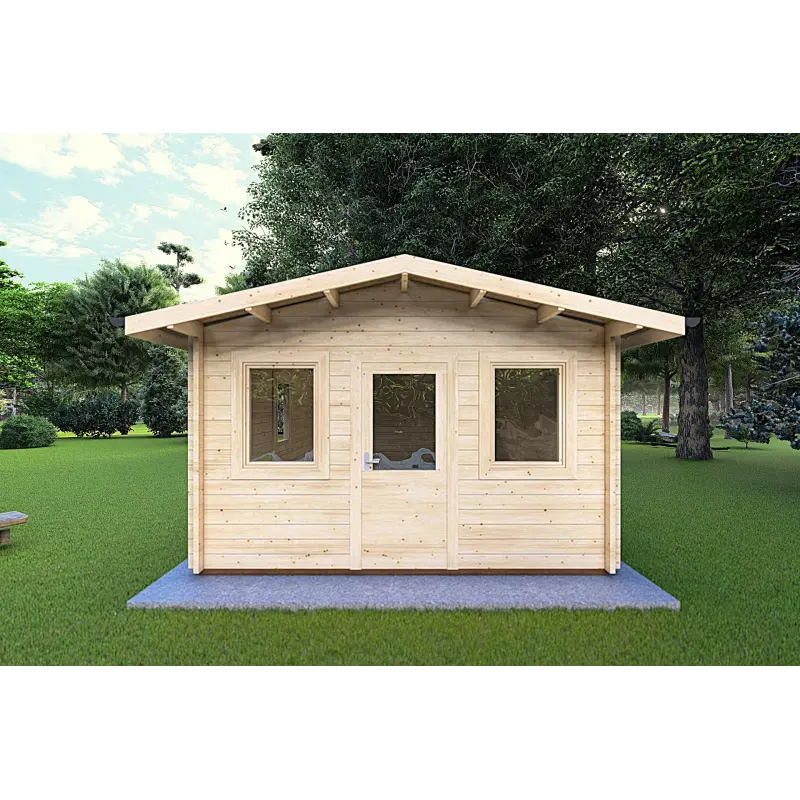 Moderne Gartenhaus CHIARA 5x6, 44mm, Frontansicht