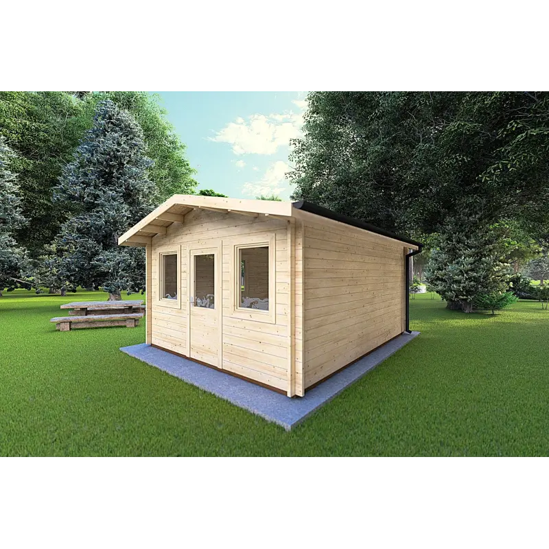 Gartenhaus Holz CHIARA 6x3, 44mm, Frontansicht rechte Seite