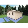 Gartenbüro CHIARA 6x6, 44mm, Frontansicht rechte Seite