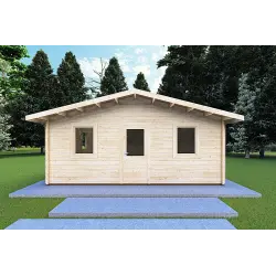 Gartenbüro CHIARA 6x6, 44mm, Frontansicht