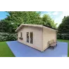 Moderne Gartenhaus EMILY 6x5, 44mm, Frontansicht rechte Seite