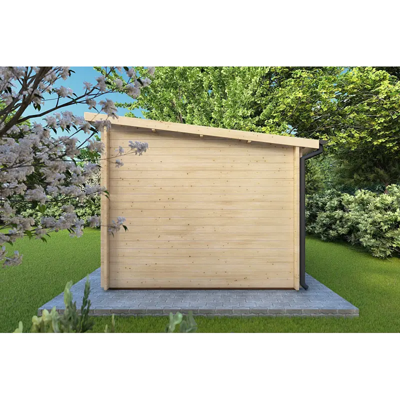 Seitenansicht links Gartenhaus 3x3 sofort lieferbar Caleba, robuste Bauweise für den Aussenbereich