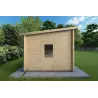Seitenansicht rechts Gartenhaus 3x3 sofort lieferbar Caleba, klare Linien und stabile Holzkonstruktion