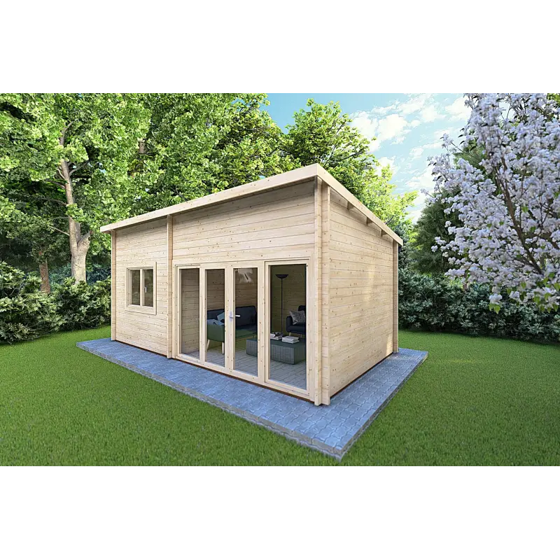 Aussenansicht Gartenhaus 3x3 sofort lieferbar Caleba, freistehendes Holz-Gartenhaus zur schnellen Nutzung