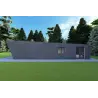 Holzhaus-Bungalow VISION 1 mit Veranda 4x14 44/100/30/40 mm, rechte Seite Farbe Anthrazit