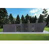 Holzhaus-Bungalow VISION 1 mit Veranda 4x14 44/100/30/40 mm, linke Seite Farbe Anthrazit